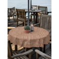 thumbnail image 2 of Outdoor Tablecloth with Umbrella Hole for Patio/Picnic/Party/Camping, Brown Waterproof Table Cloth Round Cover Washable, Farmhouse Vintage Brown Solid Color Modern (Dia 54"), 2 of 9