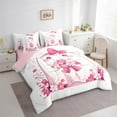 thumbnail image 3 of Manfei Cartoon Kawaii Ghost Bedding Comforter Set 7pcs, Pink Cherry Blossoms Flower Queen Bedding Sets, Teens Boys Girls Kids Reversible Queen Sheet Setsm Luxury Bedroom Decor, 3 of 7