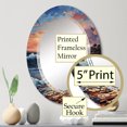 thumbnail image 3 of Designart "Beach Sunlit Waves painting" Nautical & Beach Round Wall Mirror - Beach Oval Printed Decorative Oversized Mirror - Multiple Color Options, 3 of 4
