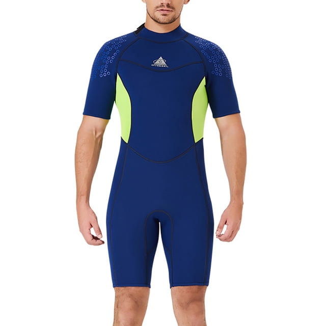 Traje de baño para mujer Sueño de manga corta Ultrathin Traje de neopreno de traje de hidromasaje rápido de secado rápido para el buceo Surfing Natación Hombre / azul marino 3XL Sweethay OD019361-24