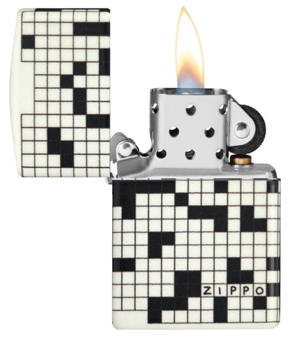 Zippo Lighter - Customized Engraved Message Crossword Puzzle Design 46285