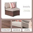 thumbnail image 3 of SUNSITT Outdoor 2-Piece Half-Moon Sectional Woven Sectional Set with Beige Cushions, 3 of 5