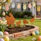 thumbnail image 4 of Uuiauoio 4pcs Easter Metal Garden Stake Rusty Garden Decor Rustic Iron Silhouette Decoration Art Flower Metal Cutout Sign Floor Standing Sculpture for Yard Decor Holiday Outdoor, 4 of 6