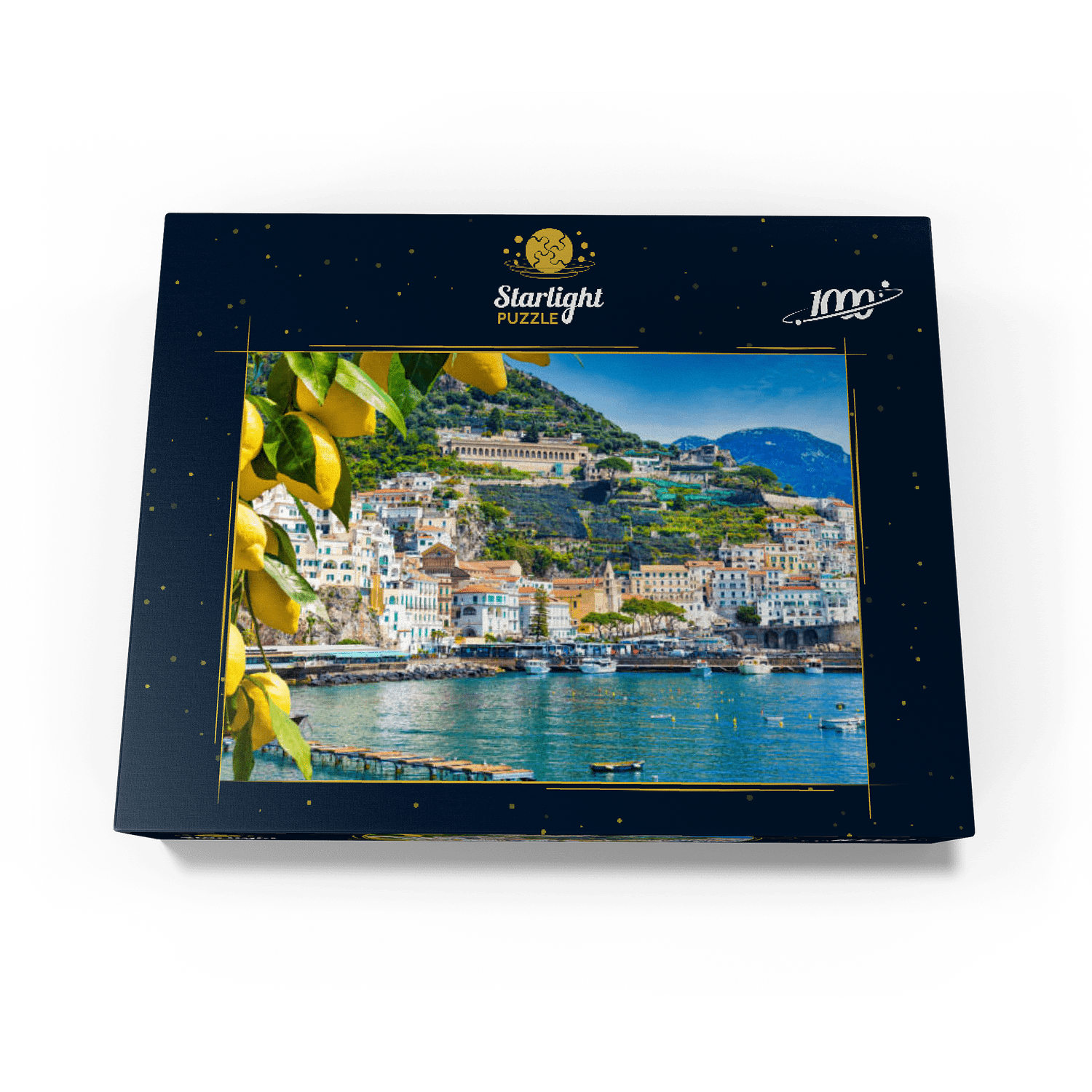 MyPuzzle - Panoramic View Of Beautiful Amalfi On Hills Leading Down To The Coast, Campania, Italy - Premium 1000 Piece Jigsaw Puzzle for Adults