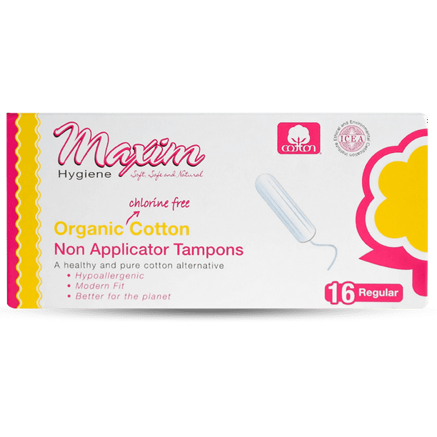 Maxim Hygiene Organic Non Applicator Tampons, Regular, 16 count
