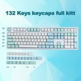 thumbnail image 2 of Sunzit 132 Keys PBT Keycaps,Dye Sublimation XDA Profile Keycaps Mint Theme Keycap ANSI Layout for MX Switches Mechanical Gaming Keyboard, 2 of 8