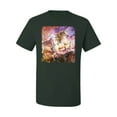 thumbnail image 2 of Unicorn Fanstasy Rainbow Castle Men's Graphic T-Shirt, Forest Green, 4XL, 2 of 3