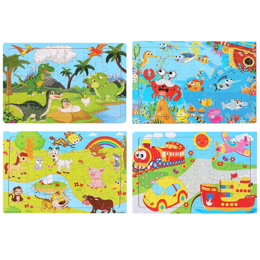 (4 Puzzles*30 Piece) Puzzles for Kids Ages 48, Wooden Puzzles 30