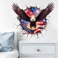 thumbnail image 4 of Patriotic Eagle Wall Decal with Cracked Wall Effect, 3D Illusion Sticker, American Flag and Fireworks Decor for Man Cave Garage Home Office, Independence Day Decoration, 4 of 6