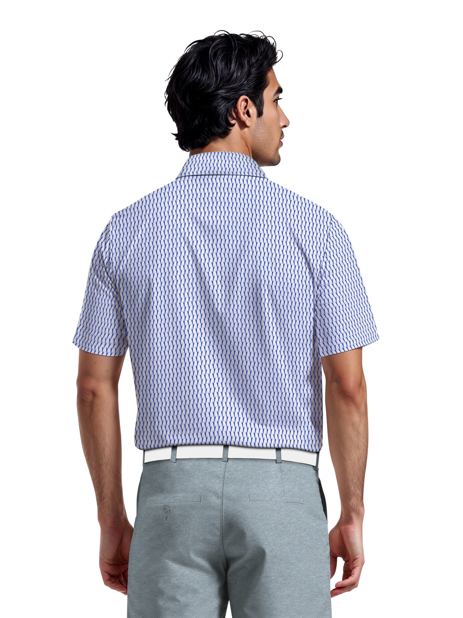 Ben Hogan Men's & Big Men's Performance Large Geometric Short Sleeve Polo Shirt, Sizes S-5XL