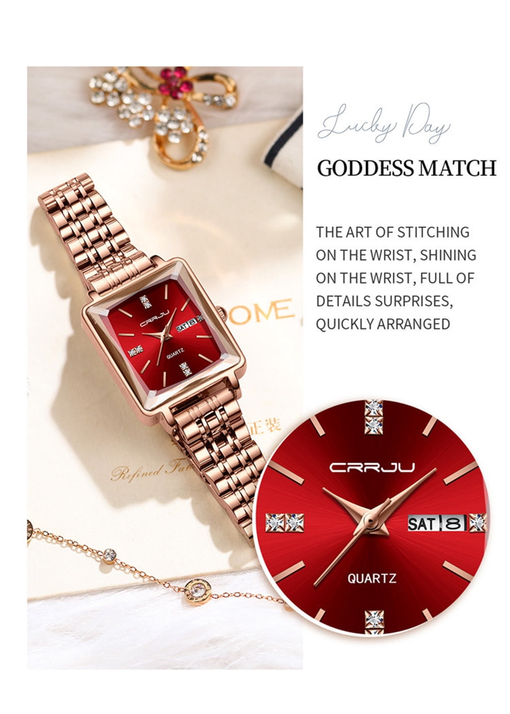 Women Watch Fashion Gold Diamond Analog Quartz Female Watch for Women Luxury Dress Ladies Stainless Steel Waterproof Wrist Watches