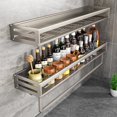 thumbnail image 2 of Kitchen punch-free wall-mounted shelf seasoning space aluminum multi-functional storage (single layer-30cm), 2 of 7