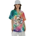thumbnail image 4 of Funny Watercolor Adorable Devon Rex Peeking Through Torn Paper Effect Hawaiian Shirt Breathable Summer Unisex Merch Cat Lover Kitten Owner Gifts - 00026, 4 of 6