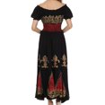 thumbnail image 2 of Sakkas Batik Fleur De Lis Embroidered Peasant Dress - Red / Black - One Size, 2 of 4