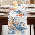 thumbnail image 3 of Table Runners 120 Inches Long Dress Scarves, Orange Blue Starfish Coastal Farmhouse Coffee/Dining/Kitchen Table Runner for Living Room, Summer Beach Eucalyptus Retro 13x120 Inch, 3 of 9