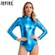 thumbnail image 2 of Traje de baño para gimnasia brillante metálico para mujer, leotardo de Ballet atlético, mono ajustado para Yoga, Ropa de baile de Ballet de una pieza, 2 of 5