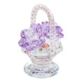 thumbnail image 1 of Figuras coleccionables de cestas de rosas de cristal para mujeres, regalos de flores de vidrio amatista para mamá en su aniversario de cumpleaños, adorno central (púrpura), 1 of 4