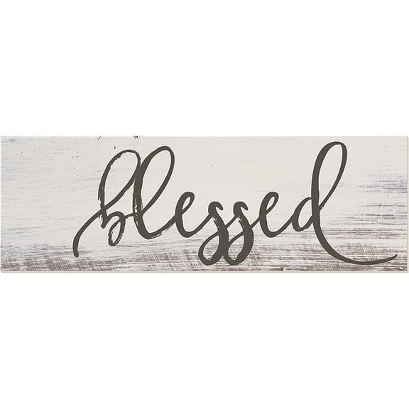 Blessed Rustic Wood Farmhouse Wall Sign 6x18