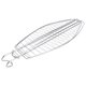 thumbnail image 1 of Cesta para parrilla de pescado con gancho, malla antiadherente, pinza para barbacoa de pescado a la parrilla, herramienta para barbacoa al aire libre (plateado 44x15cm), 1 of 6