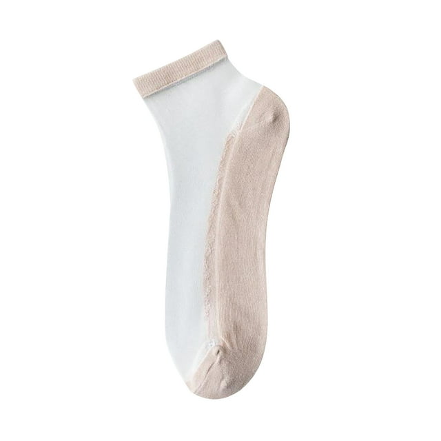 IROINID On Sale Ankle Socks for Women Mesh Ladies Solid Patchwork Thin Socks Stockings