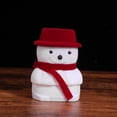 thumbnail image 2 of Gymnture White and Red Snowman Jewelry Case Creative Necklace Earring Container Christmas Packing Box Flannel Jewelry Ring Holder, 2 of 10