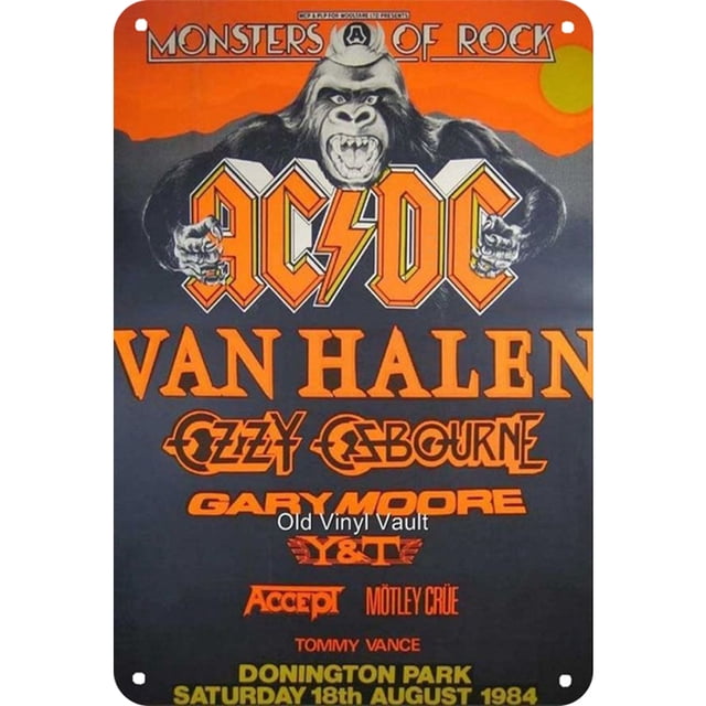 Placa Metal Vintage AC DC Pintura Hierro Rectangular Arte Pared Del 20x30cm
