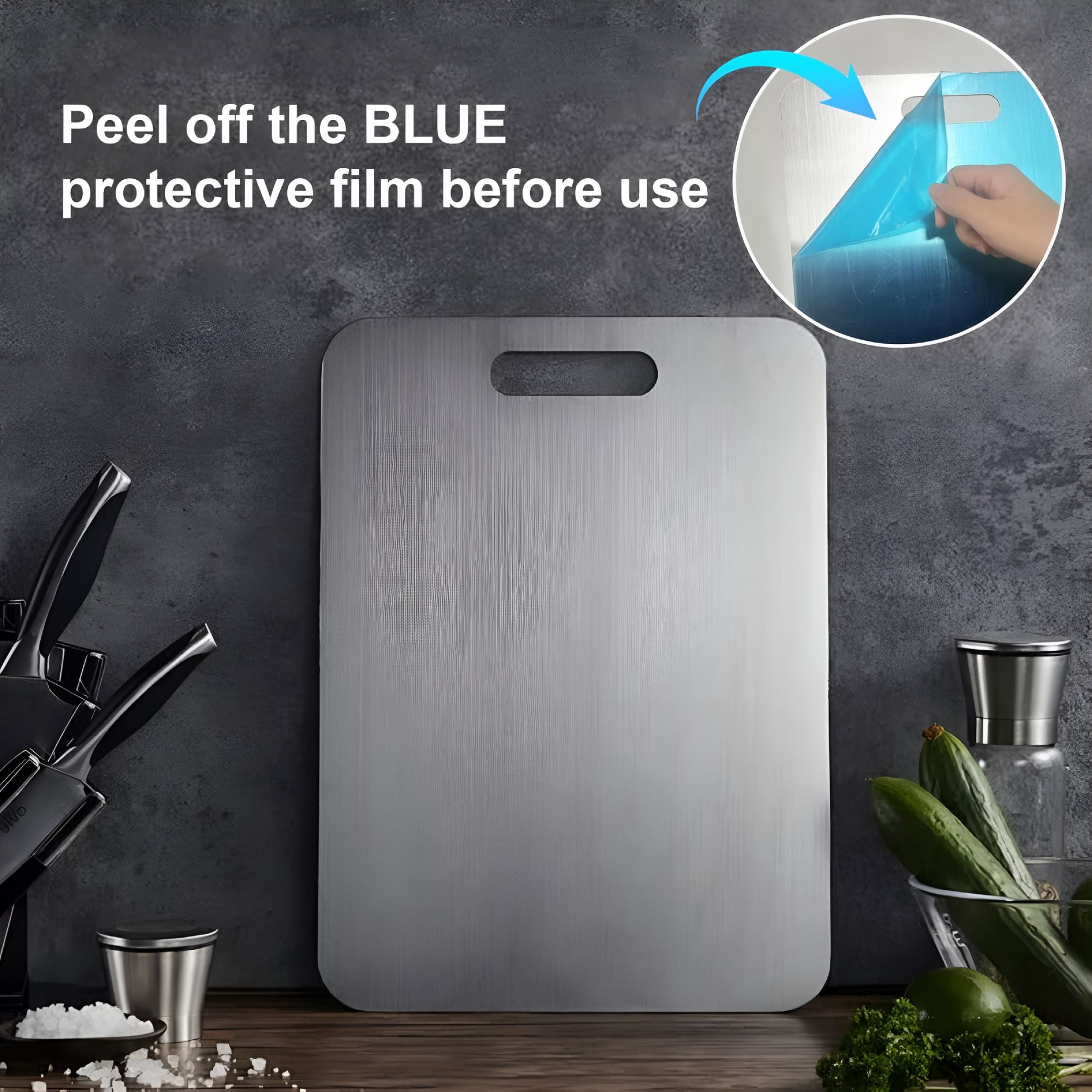 ACDANC Titanium Cutting Board,Upgraded Titanium Cutting Boards for Kitchen,Double-Sided Cutting Board Dishwasher Safe,Easy to Clean and Store (1Pc-L:15.35 * 11.02)