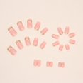 thumbnail image 1 of 24 piezas de uñas postizas cortas cuadradas blancas, uñas francesas con purpurina, 1 of 5