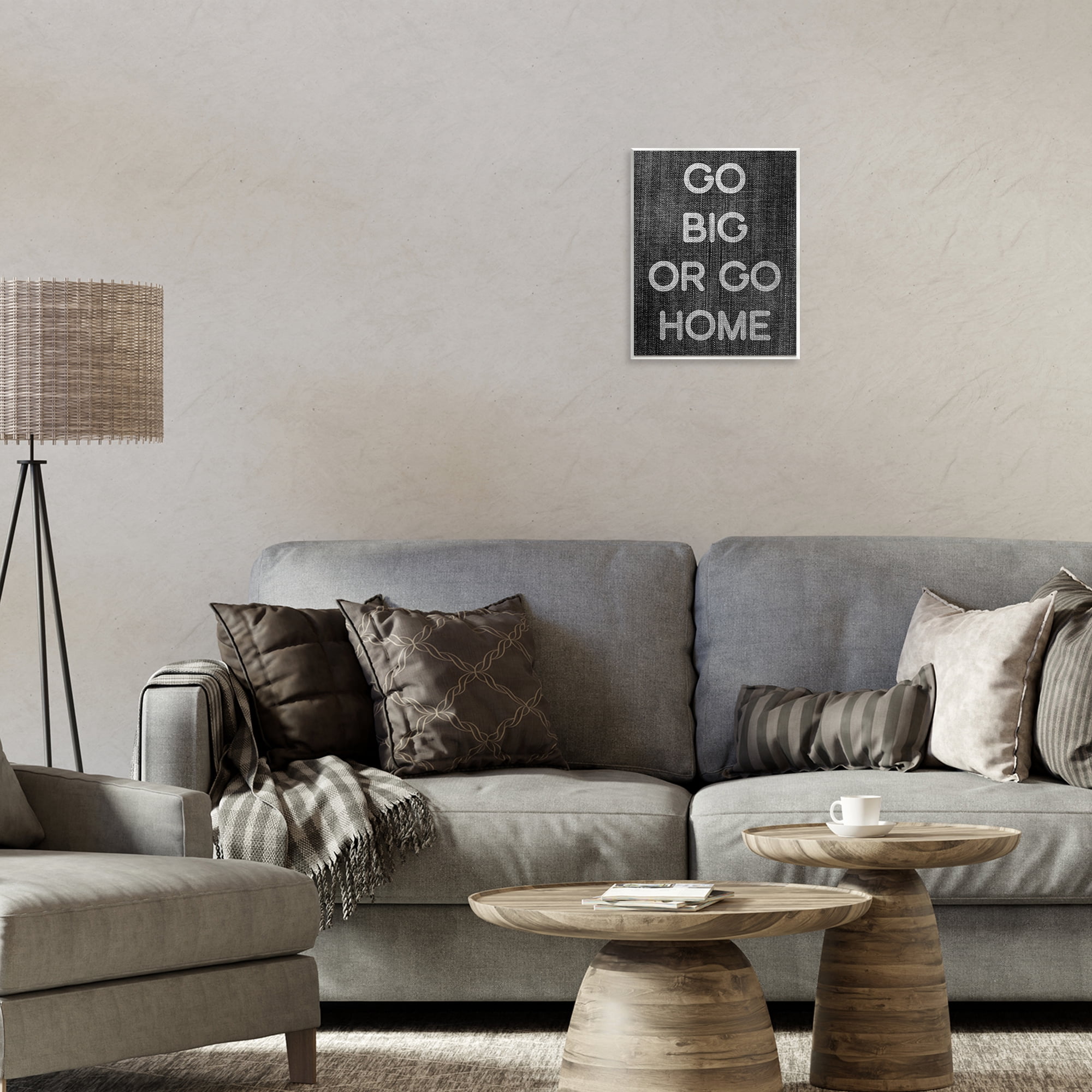 Stupell Industries Go Big or Home Phrase Text & Numbers Painting Unframed Art Print Wall Art, 11 x 14