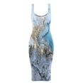 thumbnail image 4 of SMihono Robe d'Été pour Femmes Grande Taille Mode Décontractée Aguichant Imprimée Épaule Dénudée Débardeur Sans Manches Ajustée, 4 of 4