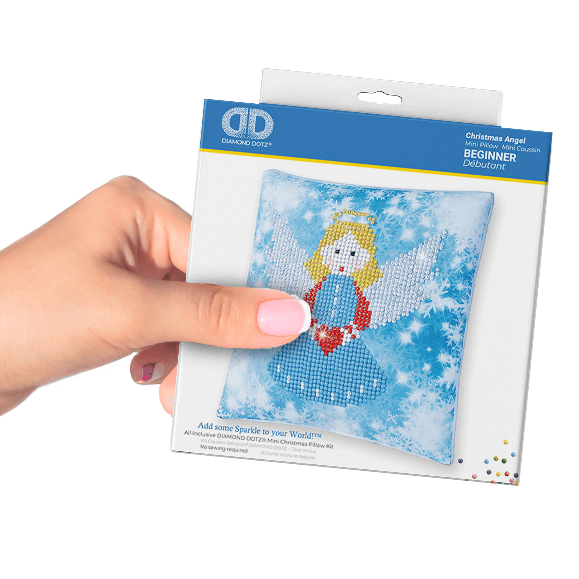 Diamond Dotz Kits - Christmas Angel Pillow Diamond Painting Artwork Kit, Christmas Diamond Art, Diamond Dotz Kits for Adults, Diamond Painting Angels, Angels Diamond Painting, Diamond Art Christmas