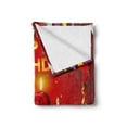 thumbnail image 2 of 20th Birthday Soft Flannel Fleece Throw Blanket, Happy Birthday Party Curtains Boxes and Flags on the Red Colored Backdrop, Cozy Plush for Indoor and Outdoor Use, 60" x 80", Multicolor, by Ambesonne, 2 of 6