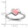 thumbnail image 5 of Sterling Silver Stackable Expressions Polished Pink Enameled Heart Ring, 5 of 6
