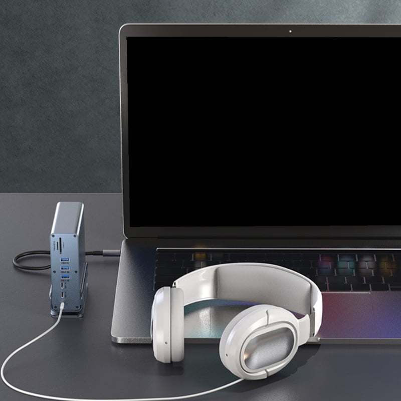 Zecic Power Workflow USB C Dock Hubs with Video Output Gigabit Ethernet Port 1000mbps