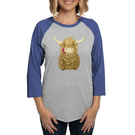 CafePress - Happy Highland Cow Long Sleeve T Shirt - Womens Baseball Tee