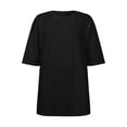thumbnail image 4 of LIIPEE Womens Summer T Shirts Solid Color Crew Neck Short Sleeve Basic T Shirt Ladies Casual Comfortable Everyday Tees,XL, 4 of 5