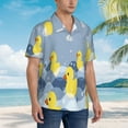 thumbnail image 3 of Susaid ducklings swim on the sea waves Print Hawaiian Shirts for Men Women,Hawaiian Summer Short-Sleeve Casual Relaxed-Fit Button-Down,Small, 3 of 7