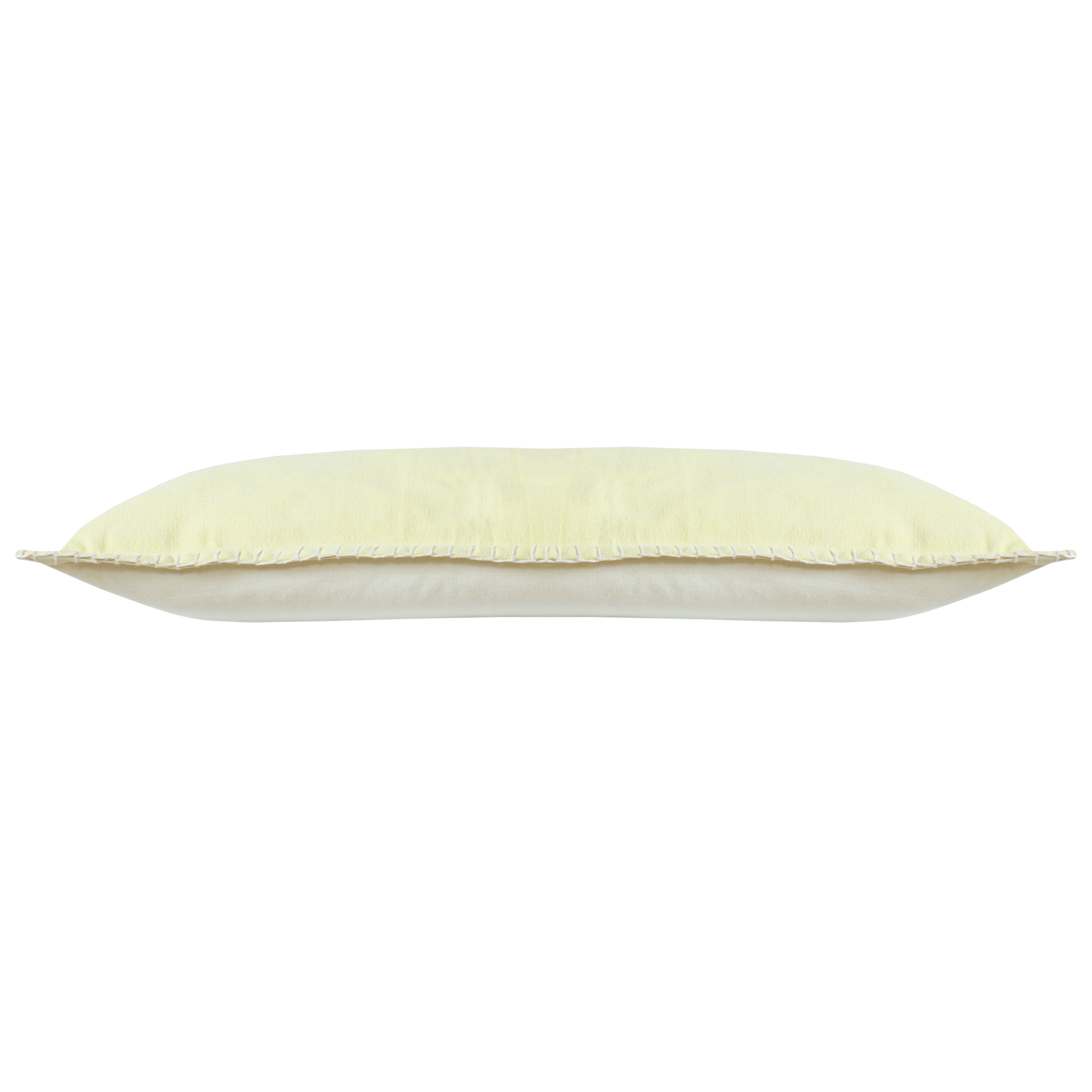 Ox Bay Wilma 14" x 36" Light Yellow Stitch Bordered Cotton Adult Decorative Throw Pillow Cover