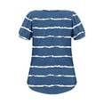 thumbnail image 7 of Xixinqiwan Women Tops under $10.00,Women Summer Casual Shirts Short Sleeve Striped Tunic Tops Crew Neck Tee Tshirt Blouses for Women Blue S, 7 of 7