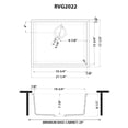 thumbnail image 2 of Ruvati RVG2022WH 21 x 17 in. Granite Composite Undermount Single Bowl Wet Bar Prep Sink, Arctic White, 2 of 7