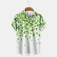 thumbnail image 2 of JURANMO Clearance Sales Today Deals Prime Mens Hawaiian Shirt Italian Irish Clover Graphic Tees Tops Saint Patricks Day Short Sleeve Shirts Casual Button Down Lapel Blouse White XL, 2 of 7