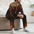 thumbnail image 7 of Uemuo Cool Flame Lion A Pattern 2-Piece Loungewear Set - Men’s Soft Sleepwear, Cozy Winter PJs, Comfy Sleep Set-XX-Large, 7 of 7