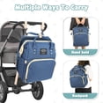 thumbnail image 5 of Baby Diaper Bag Backpack with Changing Station for Boy Girl,Portable Bassinets with USB Charging Port, Multifunction Waterproof Travel Back Pack , Dad Mom Travel Large Blue Diaper Bags, 5 of 11