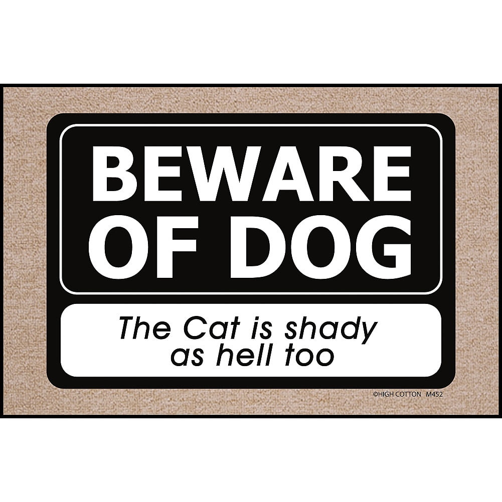 Beware Of Dog Shady Cat Doormat Indoor Outdoor 100 Olefin