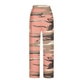 thumbnail image 5 of up to 60% off Gifts Usmixi Womens Long Pants Fashion Camouflage High Waist Plus Size Toursers Workout Comfy Stretchy Loose Wide Leg Pants with Pocket Pink XXL, 5 of 5
