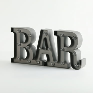 HomeStock Old World Charm Illuminated Bar Marquee Battery-Op Led Sign, Freestanding Or Wall Mounted