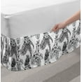 thumbnail image 2 of Bird Print Bed Skirt, Tropical Plants and Exotic Birds Monochrome Outline Pattern, Elastic Bedskirt Dust Ruffle Wrap Around for Bedding Decor, 4 Sizes, Charcoal Grey White, by Ambesonne, 2 of 2