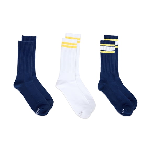 Fruit of the Loom Mens Gameday Crew Socks, 3-Pack, Sock Sizes 6-12