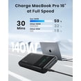 thumbnail image 2 of INIU Banco de energía de 140 W, cargador portátil para computadora portátil de alta capacidad de 27000 mAh, banco de energía para tableta con entrada y salida USB C, cargador de teléfono con pantalla, 2 of 5