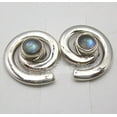 thumbnail image 2 of SilverStarJewel 925 Sterling Silver Labradorite Spiral Lightweight Studs Post Earrings 0.6", 2 of 3